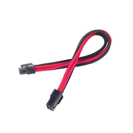 Silverstone 6 Pin 250 mm Power Cable Extender - Black with Red PP07-IDE6BR
